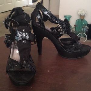 Black high heel sandal